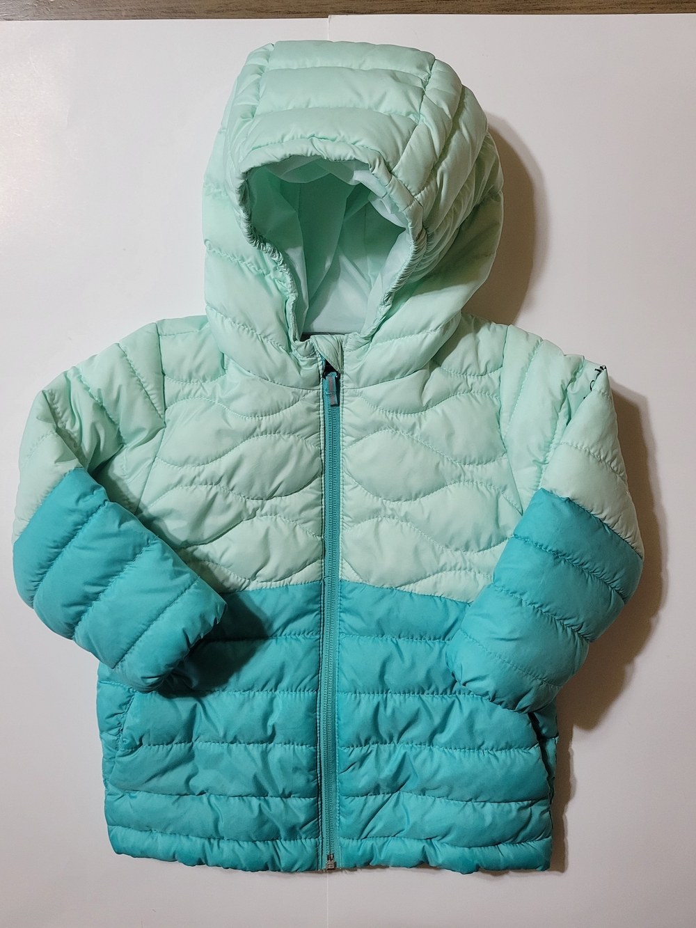 Columbia Toddler Girls Puffer Jacket Hooded Winter Coat Mint Teal Size 3T